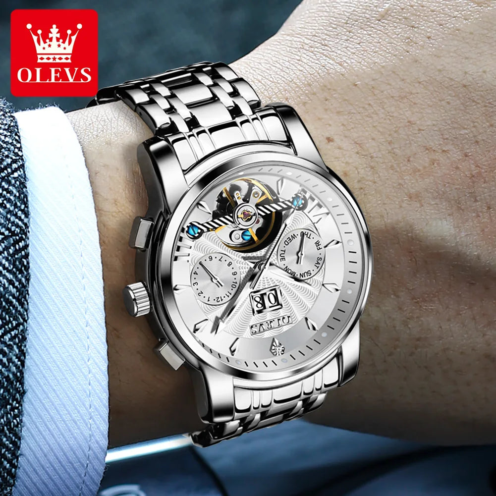 OLEVS 9965 Luxury Automatic Mechanical Stainless Steel Watch