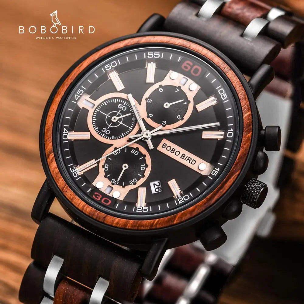 BOBO BIRD Wooden Watch Men Top Brand Luxury Stylish Watches