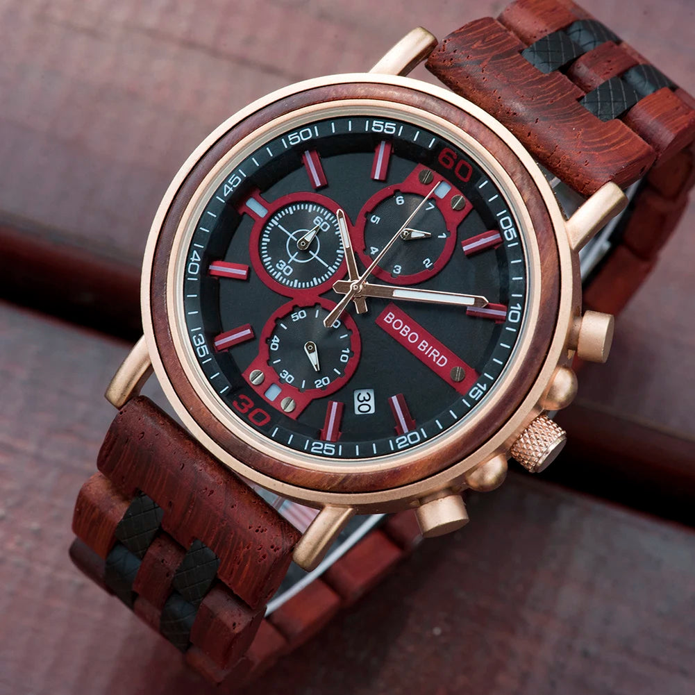 BOBO BIRD Wooden Watch Men Top Brand Luxury Stylish Watches