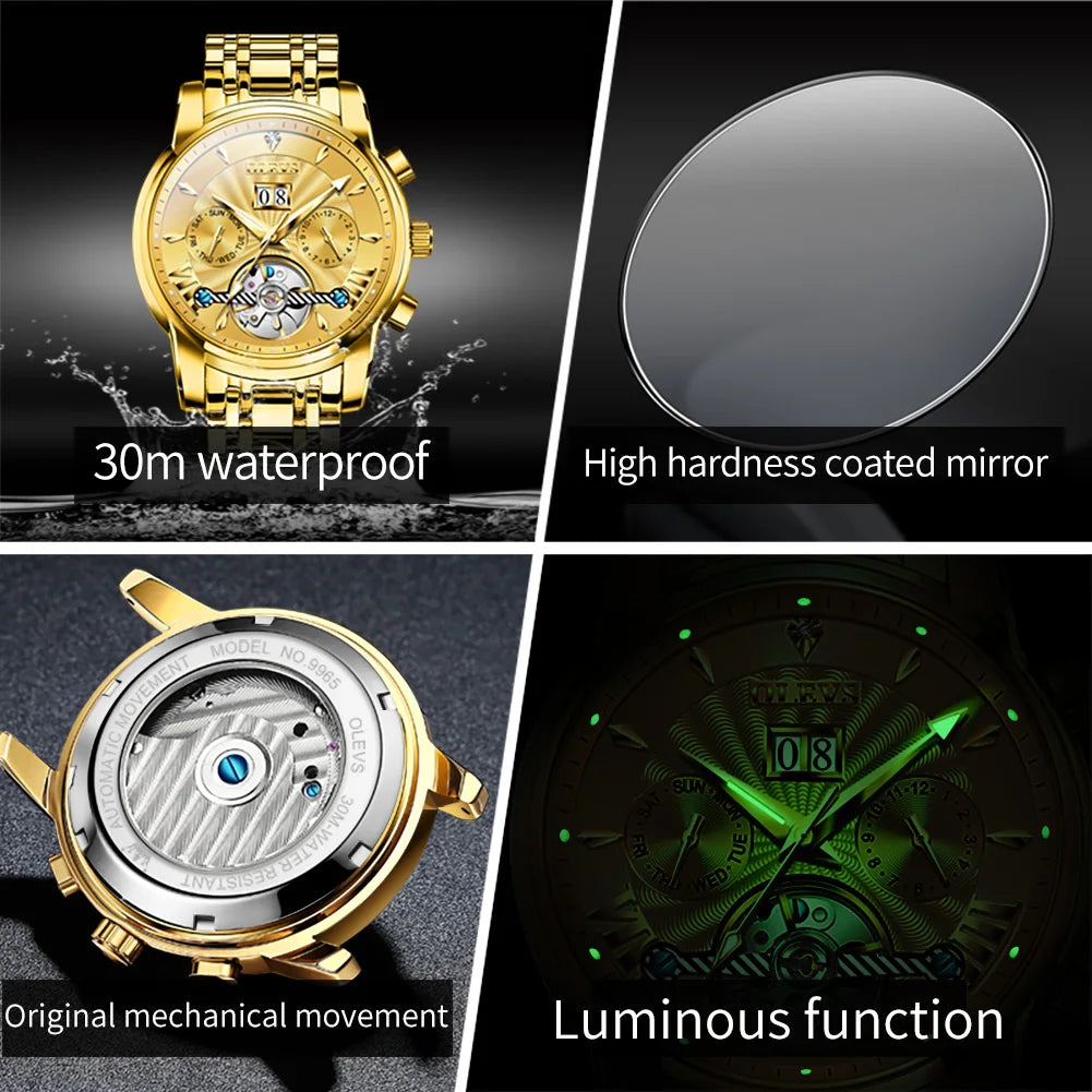 OLEVS 9965 Luxury Automatic Mechanical Stainless Steel Watch