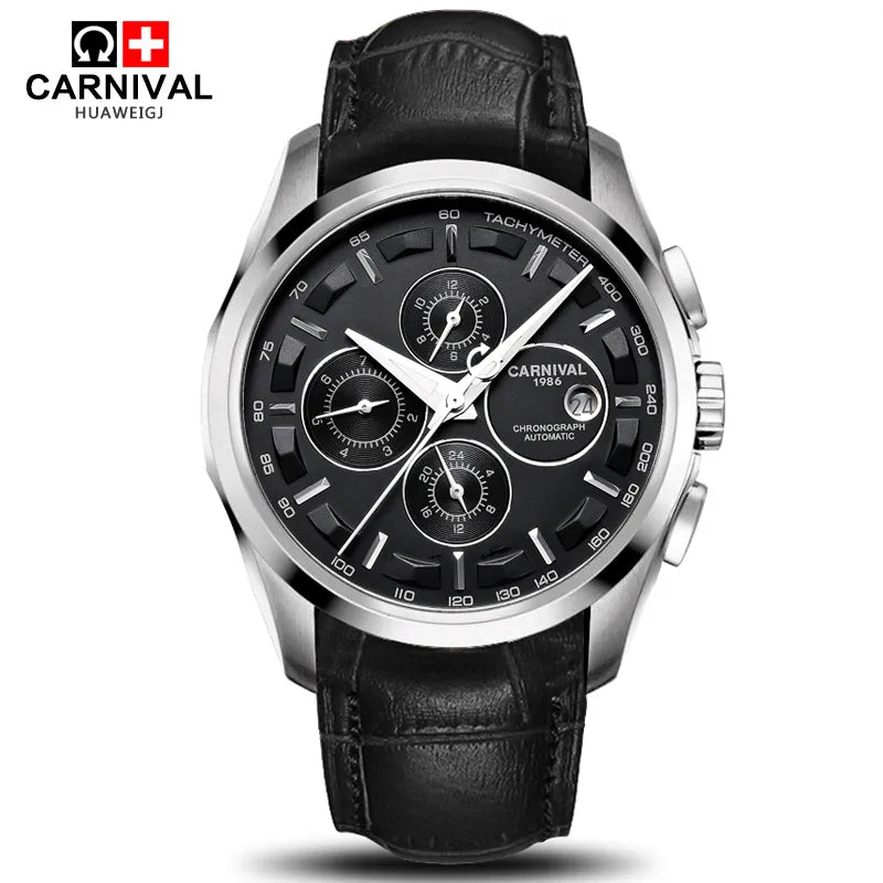 Automatic Mechanical Switzerland Men Wristwatches Fashion Luxury Leather watch