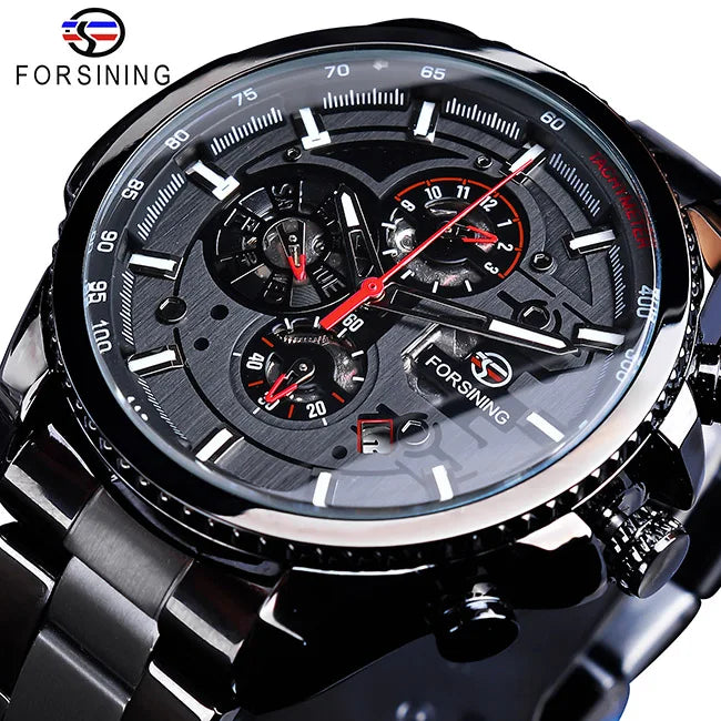 Forsining 2019 3 Dial Calendar Multifunction Military Luminous Luxery Watch