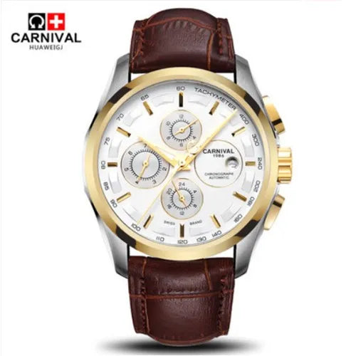 Automatic Mechanical Switzerland Men Wristwatches Fashion Luxury Leather watch