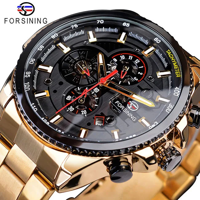 Forsining 2019 3 Dial Calendar Multifunction Military Luminous Luxery Watch