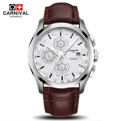 Automatic Mechanical Switzerland Men Wristwatches Fashion Luxury Leather watch