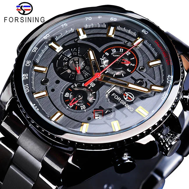 Forsining 2019 3 Dial Calendar Multifunction Military Luminous Luxery Watch