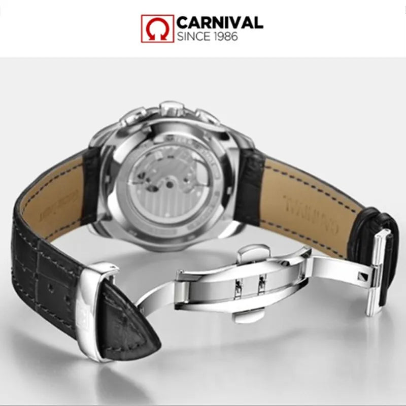 Automatic Mechanical Switzerland Men Wristwatches Fashion Luxury Leather watch