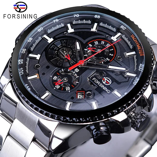 Forsining 2019 3 Dial Calendar Multifunction Military Luminous Luxery Watch