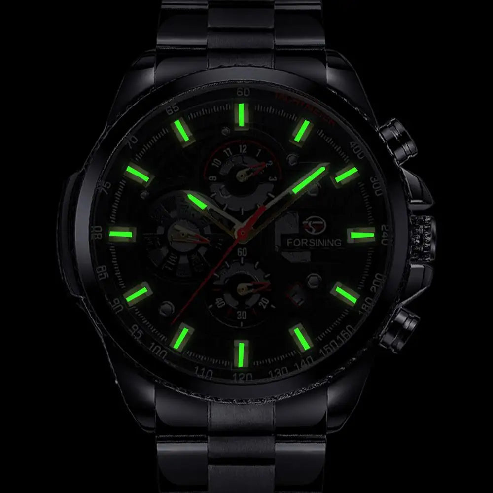 Forsining 2019 3 Dial Calendar Multifunction Military Luminous Luxery Watch
