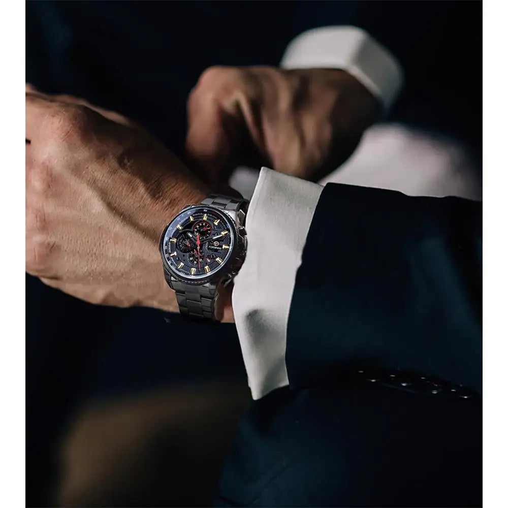 Forsining 2019 3 Dial Calendar Multifunction Military Luminous Luxery Watch