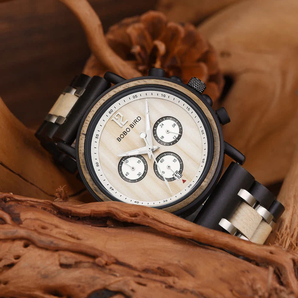 BOBO BIRD Wooden Watch Men Top Brand Luxury Stylish Watches