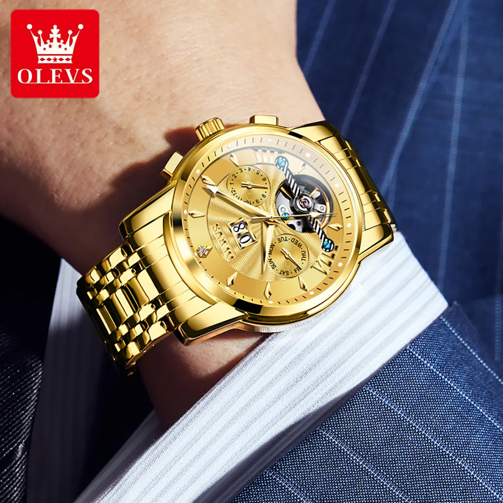 OLEVS 9965 Luxury Automatic Mechanical Stainless Steel Watch