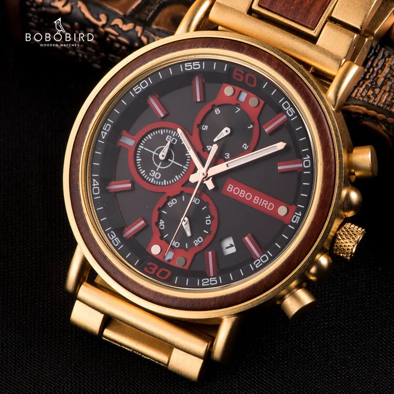 BOBO BIRD Wooden Watch Men Top Brand Luxury Stylish Watches