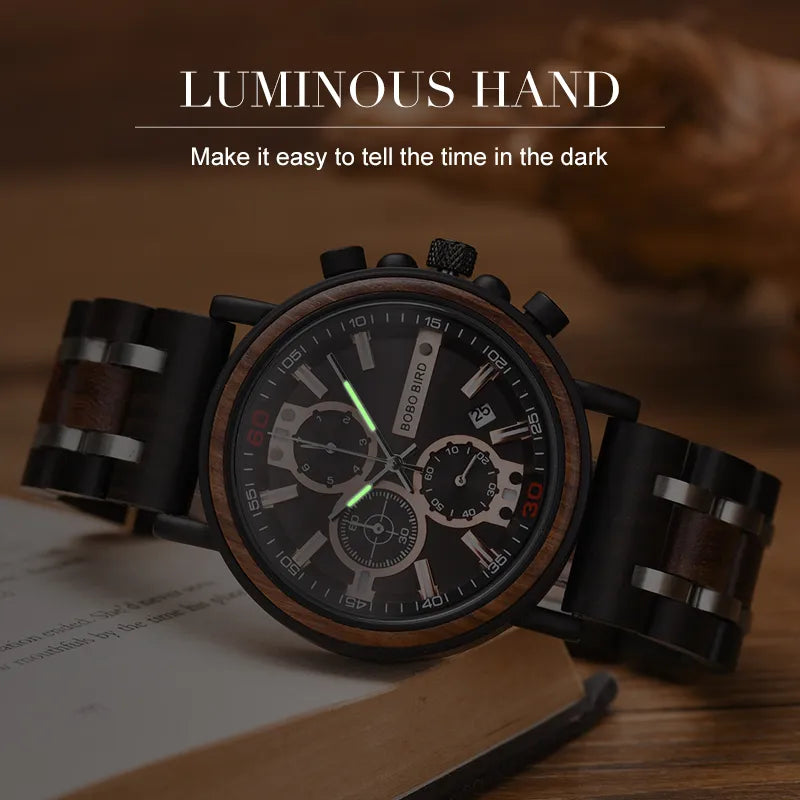 BOBO BIRD Wooden Watch Men Top Brand Luxury Stylish Watches