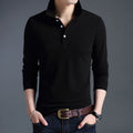 Top Grade New Fashion Men Polo Shirt Solid Color Slim Sleeve Mercerized Cotton