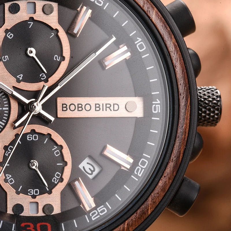 BOBO BIRD Wooden Watch Men Top Brand Luxury Stylish Watches