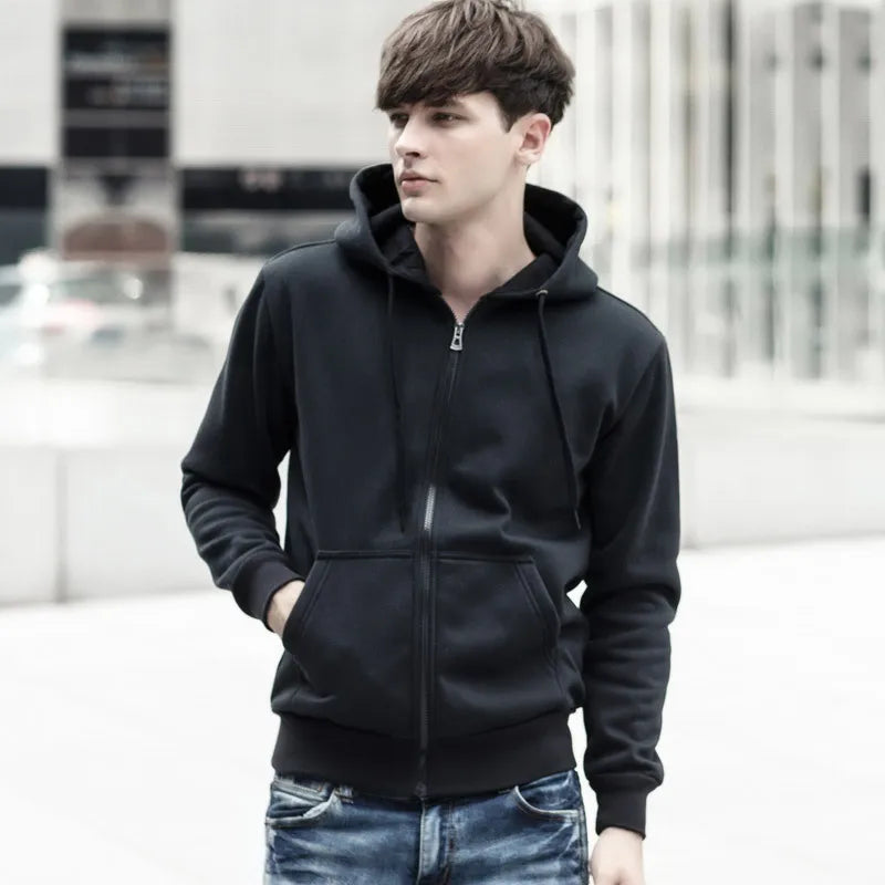 Brand Men's Hoodie With Hood Men Fleece Streetwear Warm Tracksuit
