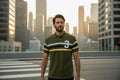 Men's Polo Shirts Sleeve Striped Contrast Men Brand High Qualit