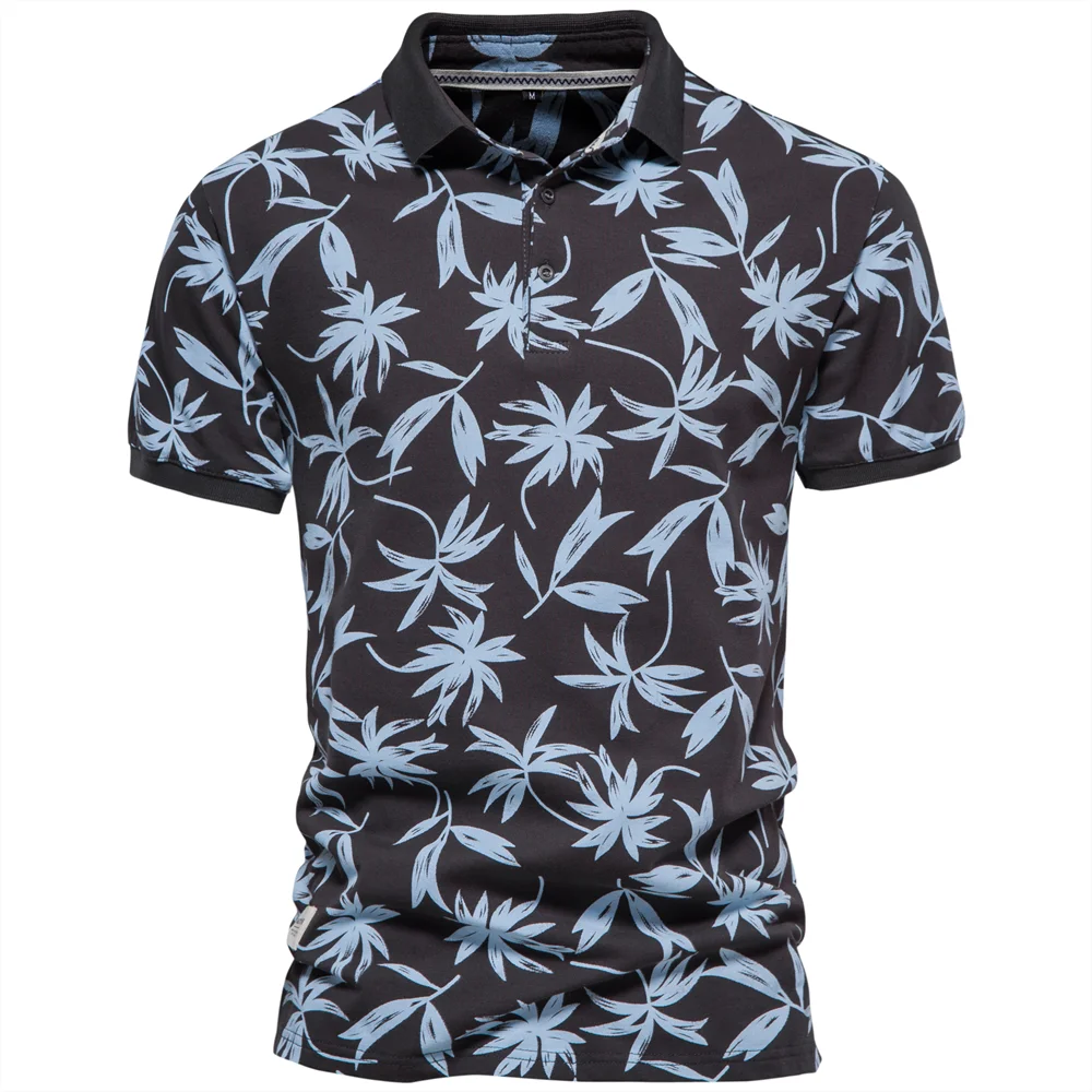 AIOPESON Men's Polo Shirts Sleeve Striped Contrast Men Brand High Qualit